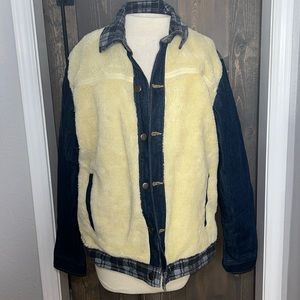 Jean and faux fur men’s jacket
